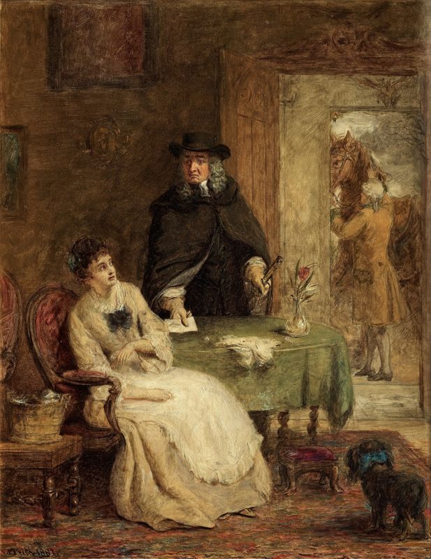 Une représentation victorienne, très romantique, de la dernière rencontre entre Swift et Vanessa en 1723, quelque temps avant sa mort.