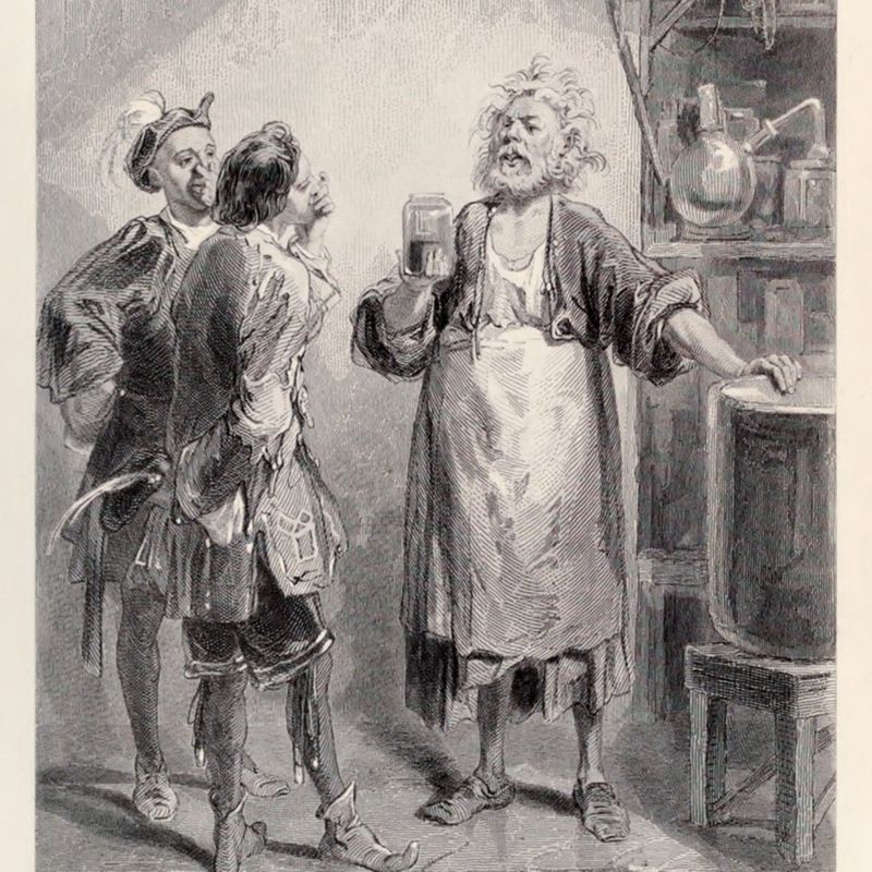 L’Académie de Lagado. Paul Gavarni, milieu du 19e siècle.