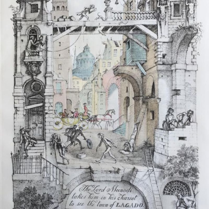 Lagado imaginée par Rex Whistler, milieu du 20e siècle.
