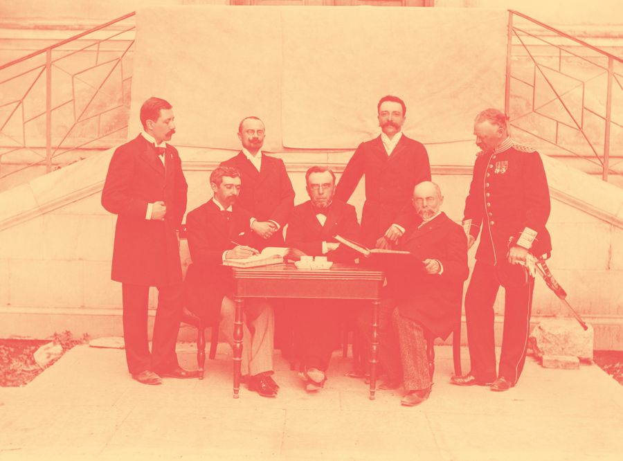 Les membres du CIO participant à sa deuxième réunion à Athènes, en 1896
