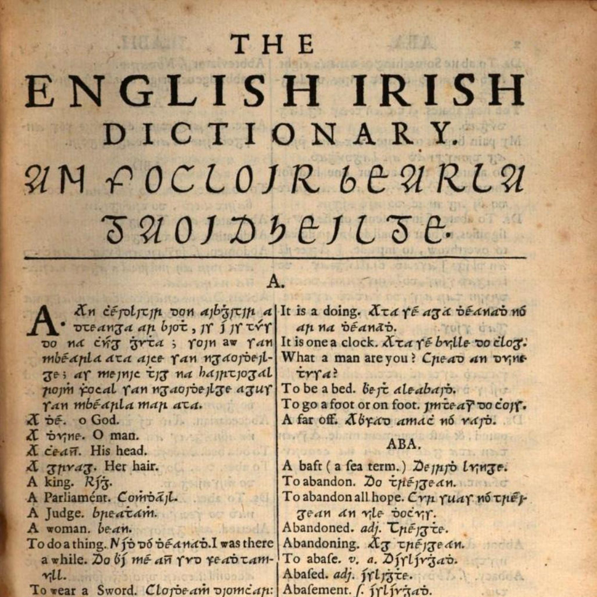Paris et le premier dictionnaire anglais-irlandais