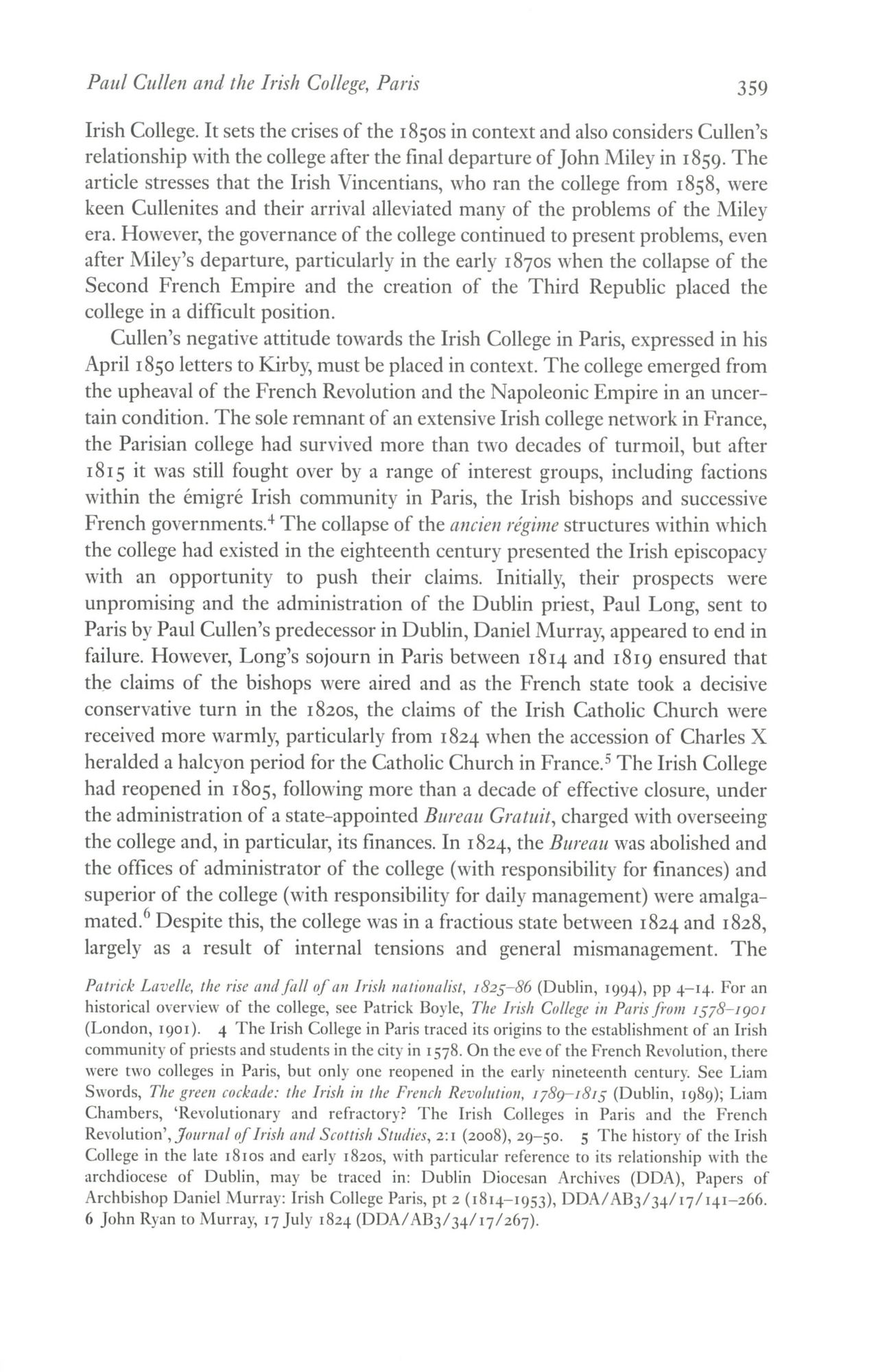 Paul Cullen and the Irish College, Paris