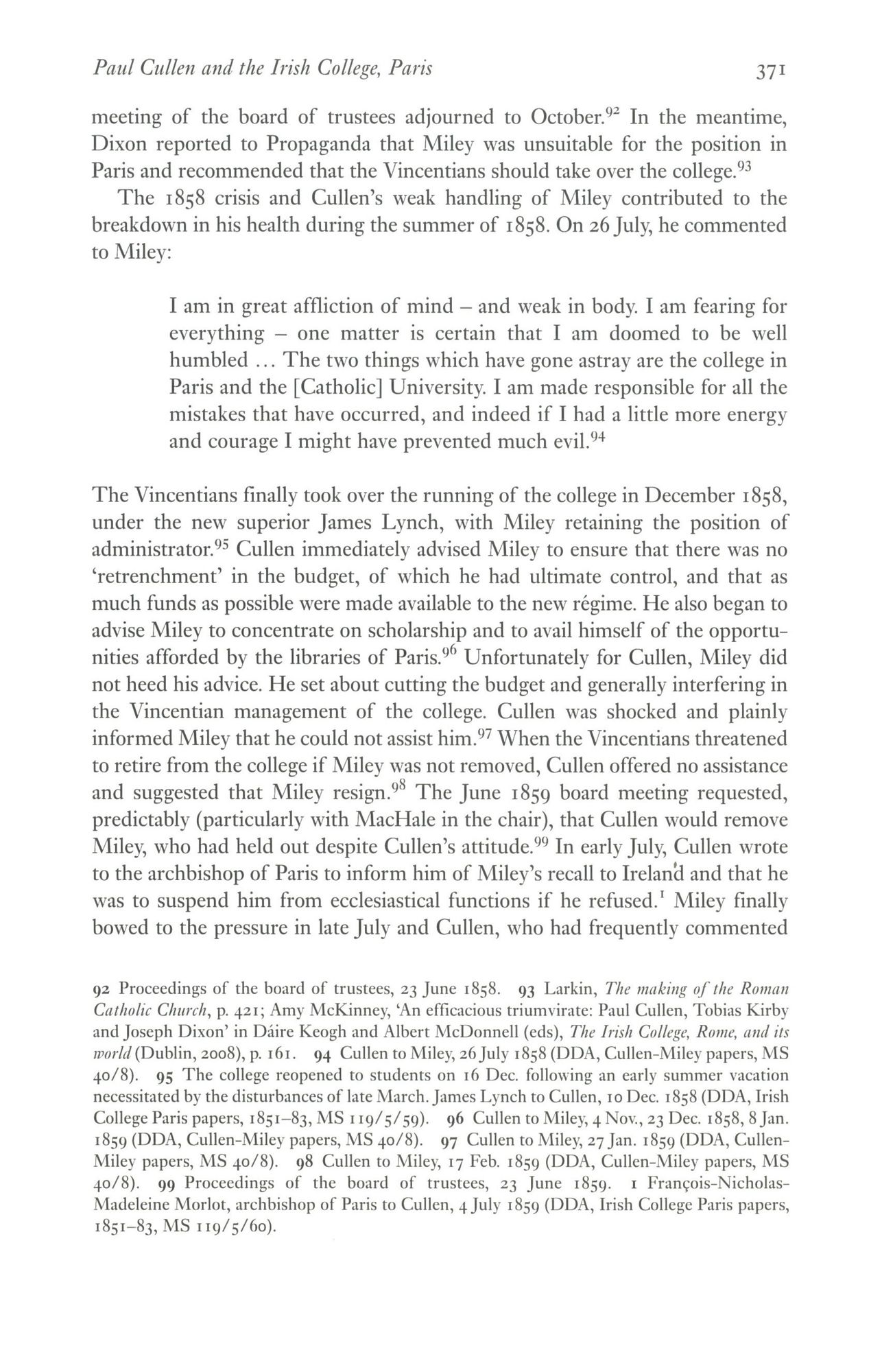 Paul Cullen and the Irish College, Paris