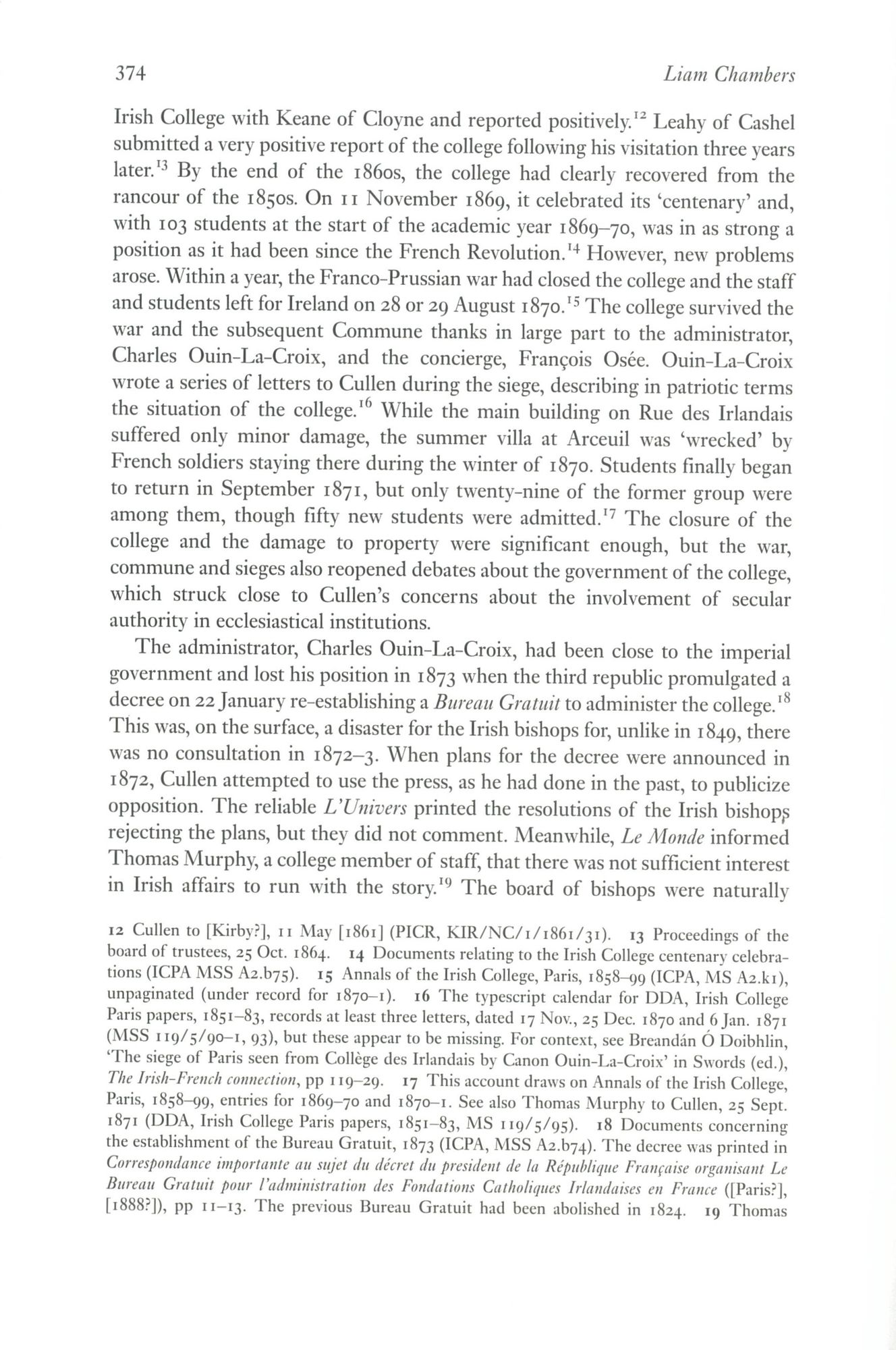 Paul Cullen and the Irish College, Paris